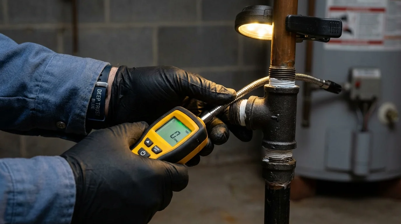 Gas leak detection with electronic sniffer by Johns Plumbing LLC in Walla Walla